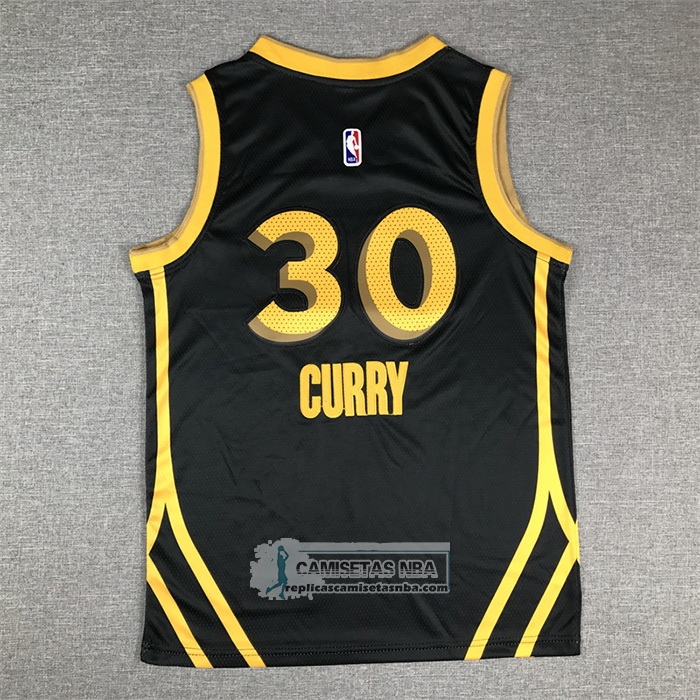 Camiseta Nino Golden State Warriors Stephen Curry NO 30 Ciudad 2023-24 Negro
